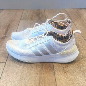 Women's Adidas Leopard Print Cloudfoam White Sneakers size 9